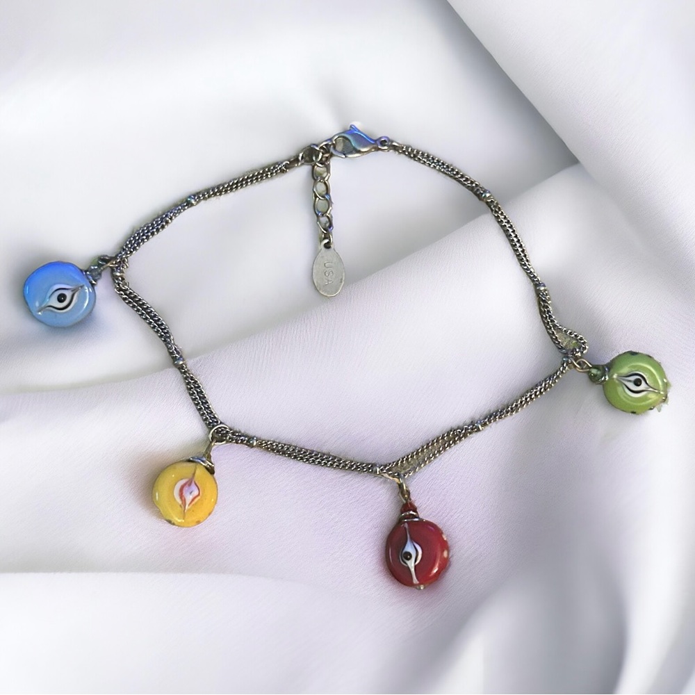 Alexis K evil eye charm anklet